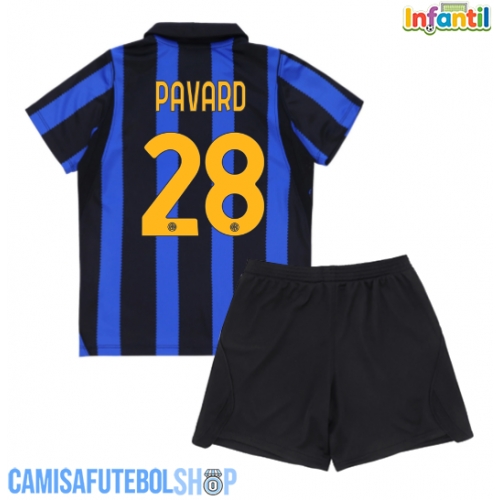 Camisa de time de futebol Inter Milan Benjamin Pavard #28 Replicas 1º Equipamento Infantil 2026-27 Manga Curta (+ Calças curtas)